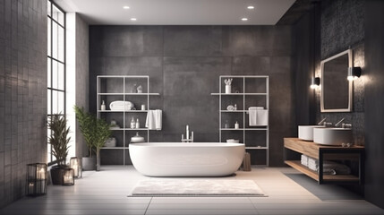 Fototapeta na wymiar Bathroom interior design.generative ai