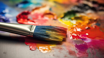 Obraz premium Brushes painting with LGBT colors