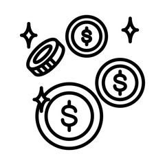 Coin Icon Design Vector Template Illustration