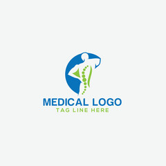 Chiropractic center vector logo with alternative colors and business card template
