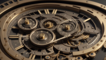 時計　歯車　部品　アップ　金属　スチームパンク　