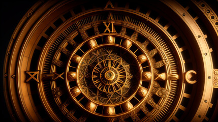 Obraz premium 時計 歯車 部品 アップ 金属 スチームパンク 