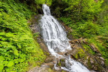 Fototapeta na wymiar Teufelsbach Wasserfall, Fellimännlestraße. Silbertal, State of Vorarlberg, Austria