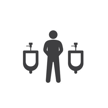 illustration of urinal, urinoir icon, toilet, vector art.