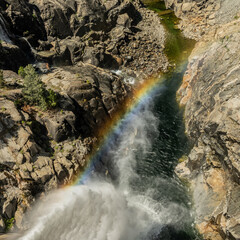 Rainbow Formed by the Hetch Hetchy reservoir Dumping into the Tuolumne River