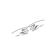 vector illustration of hands meeting concept