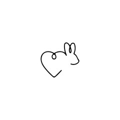 vector illustration of rabbit with heart shape concept