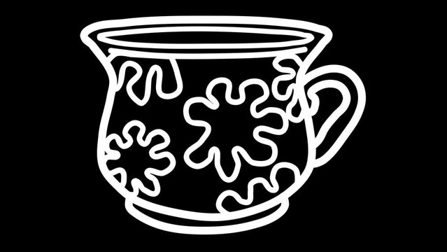 Doodle Tea Cup Utensil Outline Drawing 6