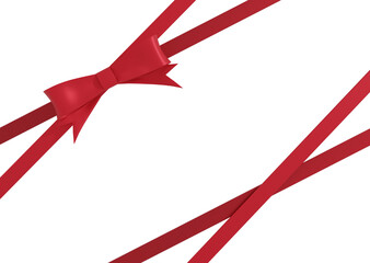 フレーム用斜めの赤いリボン　リアルタッチ