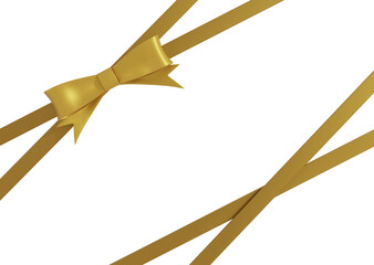 フレーム用斜めの金色のリボン　リアルタッチ