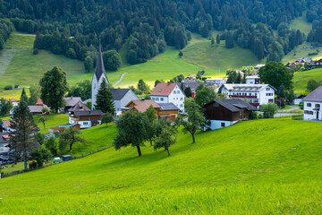 Fototapeta na wymiar Gurtis by Frastanz / Nenzing, Walgau Valley, State of Vorarlberg, Austria