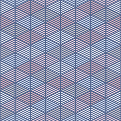 Seamless pattern with hatched diamonds. Scale wallpaper. Rhombuses and lozenges motif. Repeated geometric figures