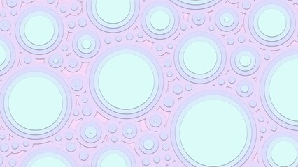 Illustration of light pink blue background with different circles and effects