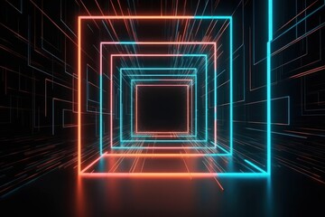 abstract background with neon lights