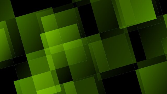 Illustration of green transparent interlaced squares on a black background