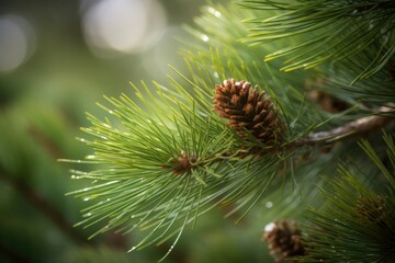 Scent of fresh pine fills the air, invigorating the senses. Generative AI