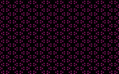 Illustration of pink repeating patterns on a black background