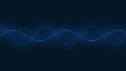 Illustration of a blue background with vibrant wavy lines