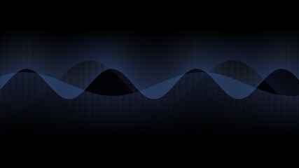 Illustration of a blue black background with interlacing wavy lines with effects