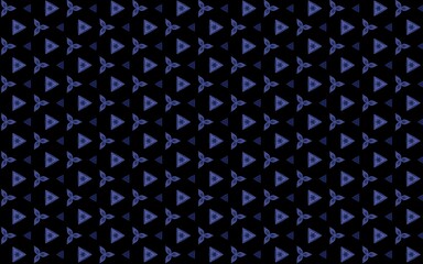 Illustration of blue repeating patterns on a black background