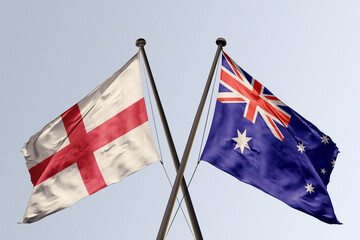 Waving flag mockup with isolated background 3d illustration