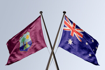 Waving flag mockup with isolated background 3d illustration