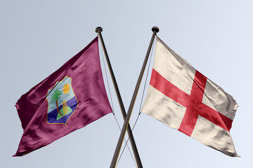 Naklejka na ściany i meble Waving flag mockup with isolated background 3d illustration