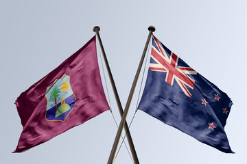 Waving flag mockup with isolated background 3d illustration