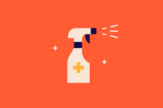 Geometric antiseptic illustration. in flat style design. Vector flat icon.