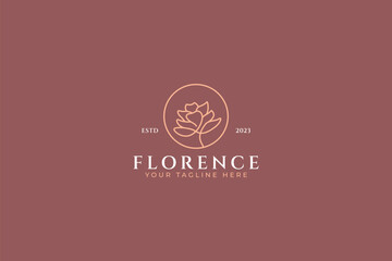 Floral Modern and Minimalist Logo Business Brand Identity Feminine Concept Idea © captoro
