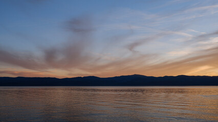 Fototapeta premium sunset over the river