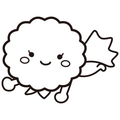 女性ホルモンなどイメージ　ふわふわした形の丸いキャラクター