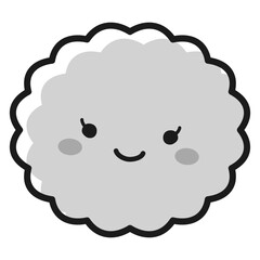 女性ホルモンなどイメージ　ふわふわした形の丸いキャラクター