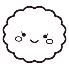 女性ホルモンなどイメージ　ふわふわした形の丸いキャラクター