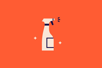Geometric  cleaning  illustration. in flat style design. Vector flat icon.