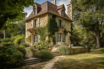 Fototapeta na wymiar French house, real estate 18. Generative AI