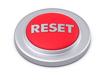 3D illustration reset button isolated white background
