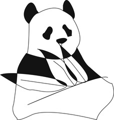 panda and bamboo