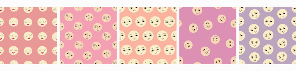 Feminine look, abstract personage, mascot design, funny face, cute icon