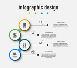 Fototapeta na wymiar infographics template. time line with 4 steps, options. can be used for work flow diagram, info chart, web design. vector illustration.