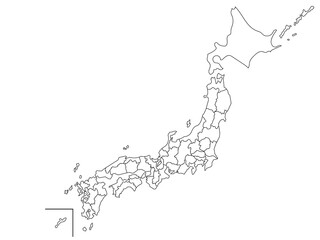 日本地図　白地図　塗り絵