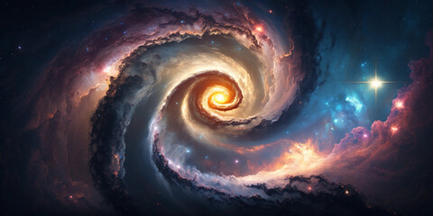 Space Galaxy Background with dust and Stars