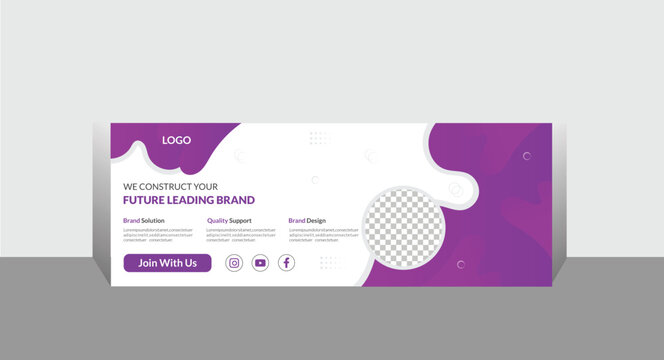 Vector digital marketing Facebook cover page template for modern company.