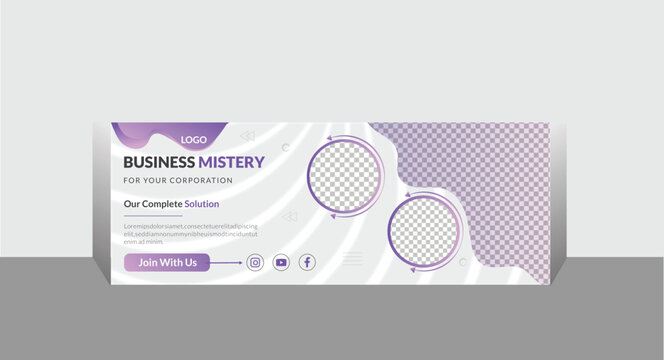 Free vector gradient business template Facebook cover design for a business solution.