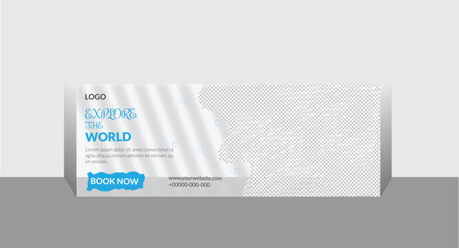 Vector and creative travel and tours social media Facebook cover template.