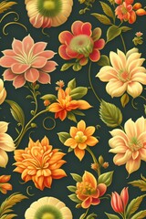vintage botanical theme wallpaper