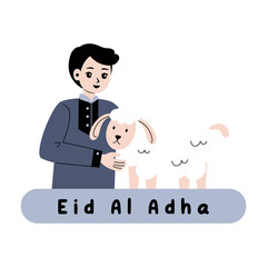 Fototapeta na wymiar eid al adha cartoon character