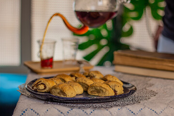 Egyptian cookies typically made in Eid Al Fitr. 
The cookies made plain, with dates or with sweets. 