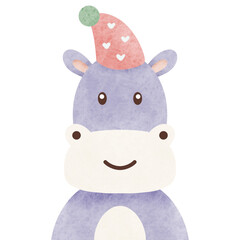watercolor birthday animal illustration