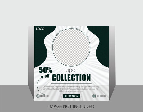 colorful social media fashion sale social media post template design.